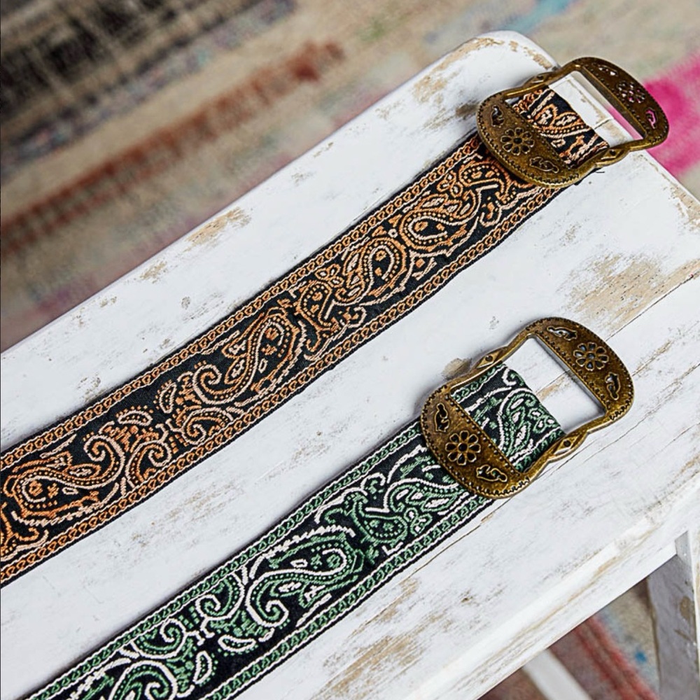 POL Paisley Embroidered Boho Belt - 47" Long Western Floral - Picture 3 of 3
